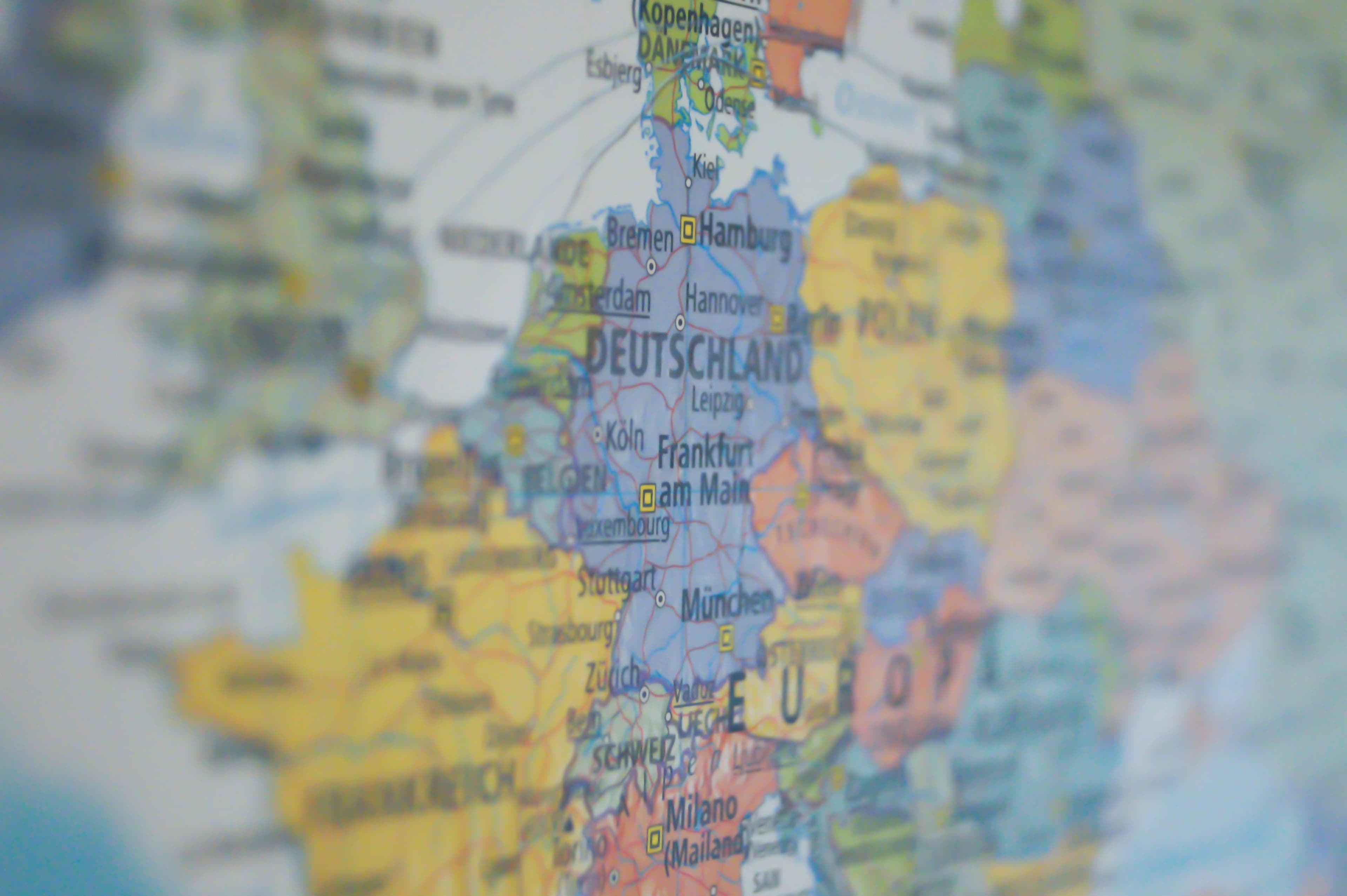 A map of Europe with routes being planned